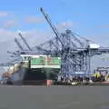 An Evergreen ship docked at Felixstowe, A Postcard from Felixstowe, Suffolk - 5th October 2022