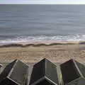 A view out to sea over beach huts, Harry's Scout Hike, Walberswick and Dunwich, Suffolk - 9th October 2022