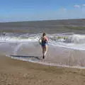 Isobel actually has a go in the sea, Harry's Scout Hike, Walberswick and Dunwich, Suffolk - 9th October 2022