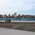 A Maersk container ship is towed up the river, A Trip to Landguard Fort, Felixstowe, Suffolk - 16th October 2022