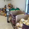 Harry points to some pumpkins in Morissons, An Afternoon in Beccles, Suffolk - 26th October 2022
