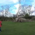 Isobel roams around near a tree skeleton, A Postcard from Flatford and Dedham, Suffolk and Essex, 9th November 2022