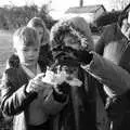 Harry pokes his ice sculpture, Cameraphone Catch-up and a B-17 Crash, Brome, Suffolk - 4th February 2023