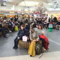 Harry eats sushi in the Stansted waiting pens, Blackrock North and Newgrange, County Louth, Ireland - 16th February 2023