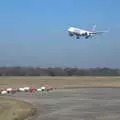 An Emirates 777 heavy comes in to land, Blackrock North and Newgrange, County Louth, Ireland - 16th February 2023