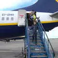 Fred walks down the rear aircraft ramp, Blackrock North and Newgrange, County Louth, Ireland - 16th February 2023