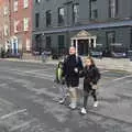 Jamie and the children meet us on Clare Street, The Dead Zoo, Dublin, Ireland - 17th February 2023