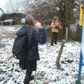 Soph lines up a snowball, Guys, Dolls, and a Snow Day, Brome, Suffolk - 11th March 2023