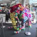Isobel gets a photo of a crocheted Wooly Mammoth, It's a Stitch Up: A Trip to Norwich, Norfolk - 18th March 2023