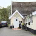 Harry waits outside the village hall in Brome, Pizza at the Village Hall, Brome, Suffolk - 30th April 2023