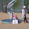 Two girls stage a 'save the planet' protest, Pizza at the Village Hall, Brome, Suffolk - 30th April 2023