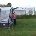 Harry outside the awning, A Coronation Camping Picnic, Kelling Heath, Norfolk - 6th May 2023