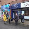 We wait for our fish and chips outside Straits, A Coronation Camping Picnic, Kelling Heath, Norfolk - 6th May 2023