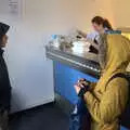 Fred and Harry in the fish and chip shop, A Coronation Camping Picnic, Kelling Heath, Norfolk - 6th May 2023