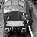 Class 37 D6732 gets its headcode changed, A Coronation Camping Picnic, Kelling Heath, Norfolk - 6th May 2023