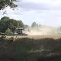 A combine kicks up dust at Wickham Skeith, Sean Visits, and an 18th Birthday Party, Eye, Suffolk - 18th August 2023