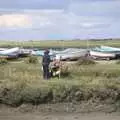 Someone does a painting of the marshes, Camping on the Edge at Snettisham Beach, Norfolk - 28th August 2023