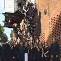 The Wind Orchestra does a photo on the fire escape, Fred and the SYWO at Snape Maltings, Snape, Suffolk - 3rd September 2023