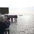 A view from the pier as Waverley heads off south, The Waverley Paddle Steamer at Southwold Pier, Suffolk - 27th September 2023