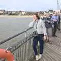 Isobel watches the action, The Waverley Paddle Steamer at Southwold Pier, Suffolk - 27th September 2023