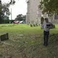 Harry roams around in the churchyard, The GSB at Sheila's Books and Band Event, Wickham Skeith, Suffolk - 30th October 2023