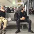 Isobel and Fred at the departure gate, A Day in Blackrock North, County Louth, Ireland - 7th October 2023