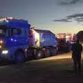 Negotiating the roundabout at Yaxley, A Giant Load on the A140, Yaxley, Suffolk - 22nd October 2023