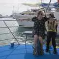 Isobel and Harry hang around on a boat, The Cats of Rhodes, Ρόδος, Greece - 24th October 2023