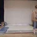 Isobel surveys a blank canvas, Painting the Set at the Village Hall, Garboldisham, Norfolk - 8th November 2023