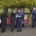 Clive checks the running order, A B-17 Memorial, The Oaksmere Hotel, Brome, Suffolk - 10th November 2023