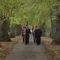 Flag bearers march up the Oaksmere's avenue, A B-17 Memorial, The Oaksmere Hotel, Brome, Suffolk - 10th November 2023