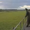 The two airmen look out from the control tower roof, A B-17 Memorial, The Oaksmere Hotel, Brome, Suffolk - 10th November 2023