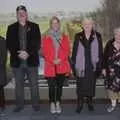 The relatives pose for a photo in the museum, A B-17 Memorial, The Oaksmere Hotel, Brome, Suffolk - 10th November 2023