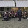 Outside Santiago's art café, The Gislingham Silver Band at Botesdale Remembrance, Suffolk - 12th November 2023