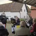 A view from behind the band, The Gislingham Silver Band at Botesdale Remembrance, Suffolk - 12th November 2023