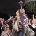 Geneviève holds up a basket of bread, The Baker's Wife, Garboldisham Village Hall, Norfolk - 18th November 2023