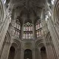 Gothic windows and roof over Norman arches, A Tour of the Cathedral, Norwich, Norfolk - 2nd December 2023