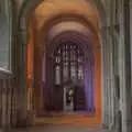 Orange and purple light along the aisle, A Tour of the Cathedral, Norwich, Norfolk - 2nd December 2023