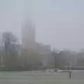 The cathedral behind the grammar school rugby pitch, A Tour of the Cathedral, Norwich, Norfolk - 2nd December 2023