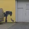 A horse and a duck in a courtyard, A Tour of the Cathedral, Norwich, Norfolk - 2nd December 2023