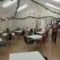 Some of the band get in early to set tables up, Christmas Music with the GSB, Gislingham, Suffolk - 15th December 2023