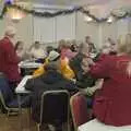 Isobel raises a glass from a distance, Christmas Music with the GSB, Gislingham, Suffolk - 15th December 2023