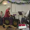 Terry roams around handing chocolates out, Christmas Music with the GSB, Gislingham, Suffolk - 15th December 2023