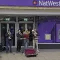 There's a great brass quartet outside NatWest, SYWO and Christmas Eve in Norwich, Norfolk - 24th December 2023