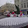 A nice knitted pillar-box top near the Guildhall, SYWO and Christmas Eve in Norwich, Norfolk - 24th December 2023