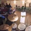 The view from Nosher's drum kit, The Dove Players do Puss in Boots, Occold, Suffolk - 13th January 2024