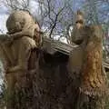 A carved buddha and a peacock, A Return to the Walks, Thornham, Suffolk - 1st April 2024