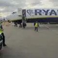 The plane unloads at Stansted, A Couple of Days in Dublin, Ireland - 12th April 2024