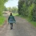 Isobel on the farm tracks to Brome, A Walk to the Crossways Inn, Scole, Norfolk - 21st April 2024