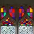 Simple painted glass in several windows, A Postcard From Horham, Suffolk - 27th April 2024